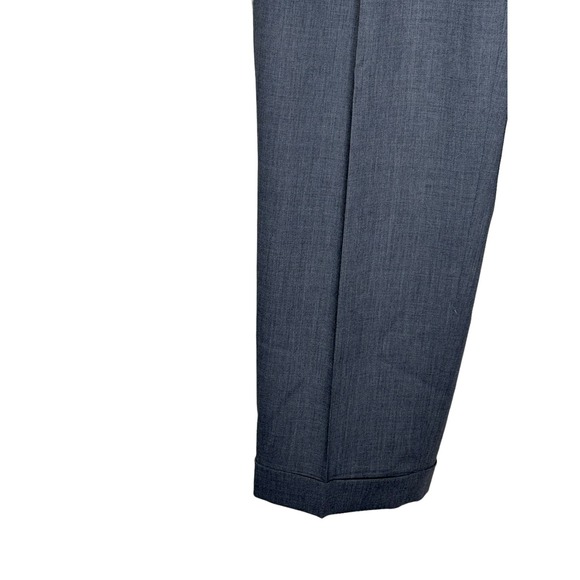 Samuelsohn Men Dress Pants Natural Stretch Lined Pleated Cuffed Hi-Rise Gray 34 - Picture 3 of 10